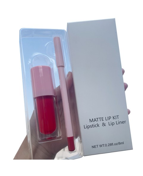 Liquid Matte Lipstick and Lipliner Pack Set, Nonstick Cup Lipgloss Lip Stain, High Pigmented Lip Makeup Gift Sets