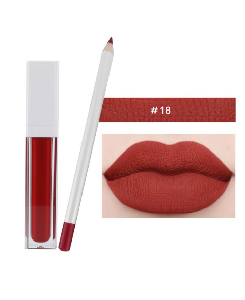Matte Lipstick & Lipliner Makeup Set #21 Shades Available