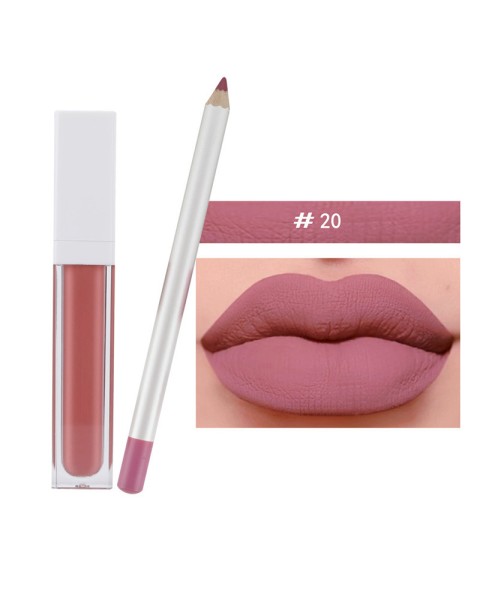 Matte Lipstick & Lipliner Makeup Set #21 Shades Available