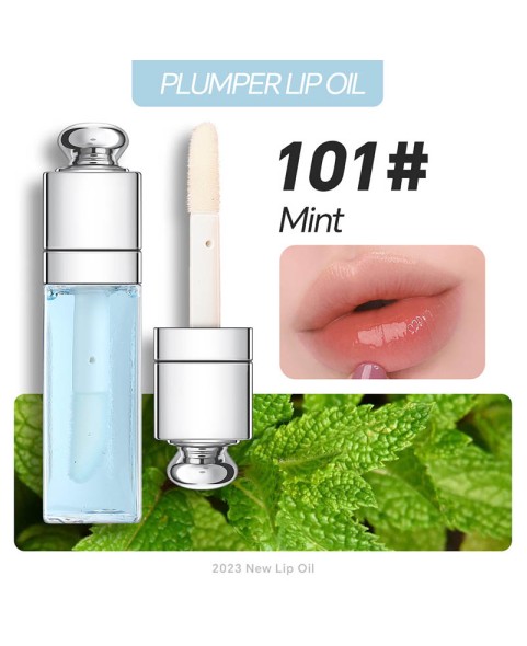 Plumping Lip Oil,Hydrating Gloss Tinted Lip Balm Transparent Lip Care,Big Brush Head Glitter Shine,Long Lasting Nourishing Non-sticky Fresh Textureand