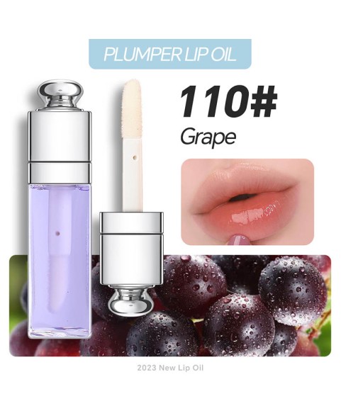 Plumping Lip Oil,Hydrating Gloss Tinted Lip Balm Transparent Lip Care,Big Brush Head Glitter Shine,Long Lasting Nourishing Non-sticky Fresh Textureand