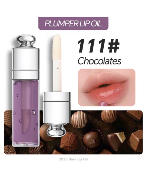 Plumping Lip Oil,Hydrating Gloss Tinted Lip Balm Transparent Lip Care,Big Brush Head Glitter Shine,Long Lasting Nourishing Non-sticky Fresh Textureand