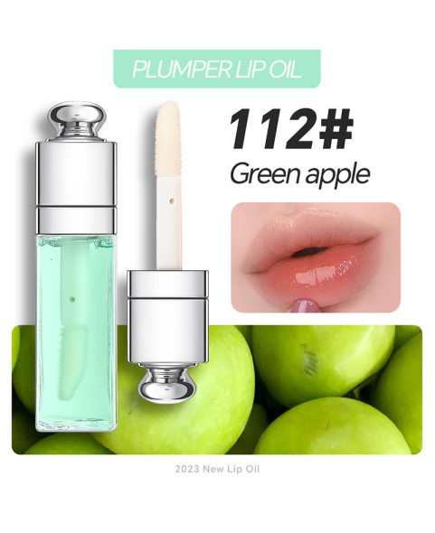Plumping Lip Oil,Hydrating Gloss Tinted Lip Balm Transparent Lip Care,Big Brush Head Glitter Shine,Long Lasting Nourishing Non-sticky Fresh Textureand
