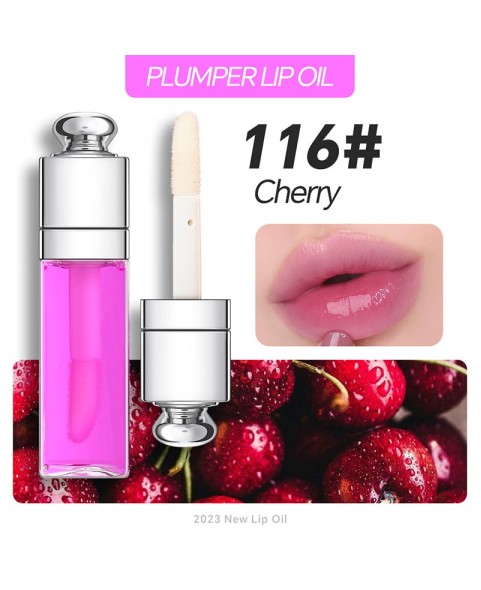 Plumping Lip Oil,Hydrating Gloss Tinted Lip Balm Transparent Lip Care,Big Brush Head Glitter Shine,Long Lasting Nourishing Non-sticky Fresh Textureand