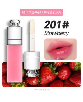 Plumping Lip Oil,Hydrating Gloss Tinted Lip Balm Transparent Lip Care,Big Brush Head Glitter Shine,Long Lasting Nourishing Non-sticky Fresh Textureand