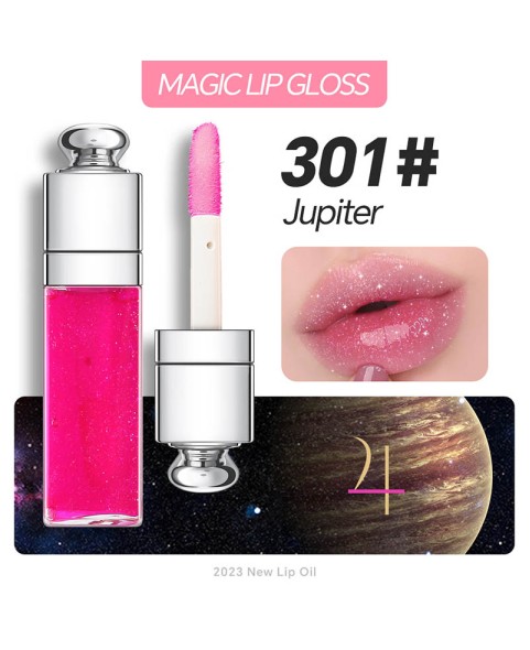 Plumping Lip Oil,Hydrating Gloss Tinted Lip Balm Transparent Lip Care,Big Brush Head Glitter Shine,Long Lasting Nourishing Non-sticky Fresh Textureand
