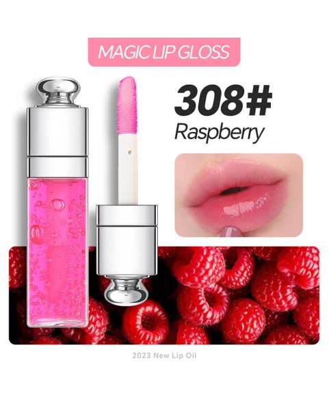 Plumping Lip Oil,Hydrating Gloss Tinted Lip Balm Transparent Lip Care,Big Brush Head Glitter Shine,Long Lasting Nourishing Non-sticky Fresh Textureand