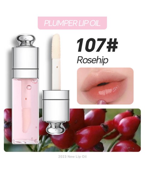 Plumping Lip Oil,Hydrating Gloss Tinted Lip Balm Transparent Lip Care,Big Brush Head Glitter Shine,Long Lasting Nourishing Non-sticky Fresh Textureand
