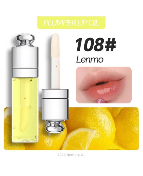 Plumping Lip Oil,Hydrating Gloss Tinted Lip Balm Transparent Lip Care,Big Brush Head Glitter Shine,Long Lasting Nourishing Non-sticky Fresh Textureand