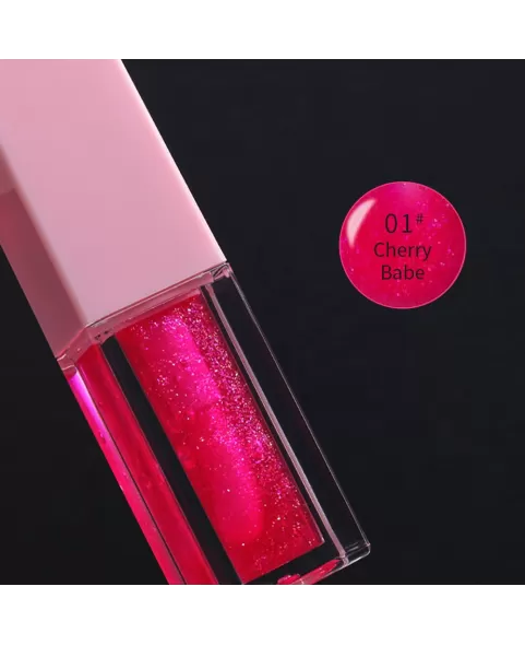 Magic Color Changing Lip Oil with Tiny Shiny Glitter, Moisturizing Plump Lip Stain, Lip Oil