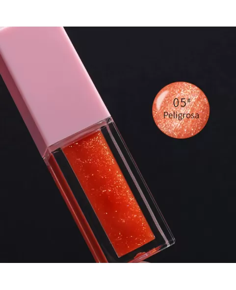 Magic Color Changing Lip Oil with Tiny Shiny Glitter, Moisturizing Plump Lip Stain, Lip Oil