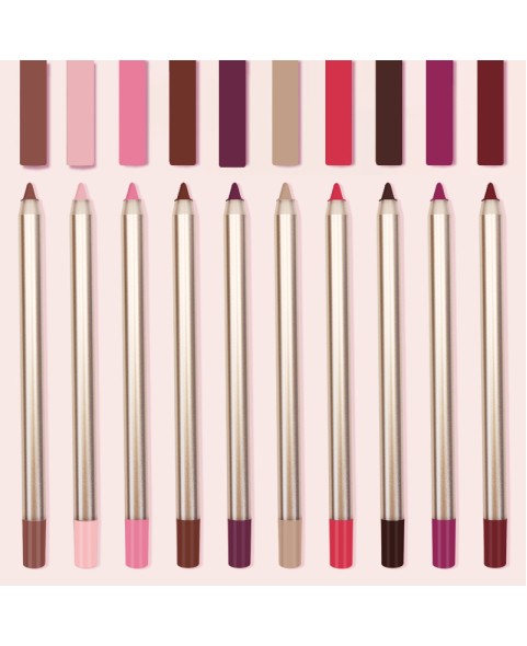Waterproof lip Pencil, Gold Matte 15 Shades Lip Liner
