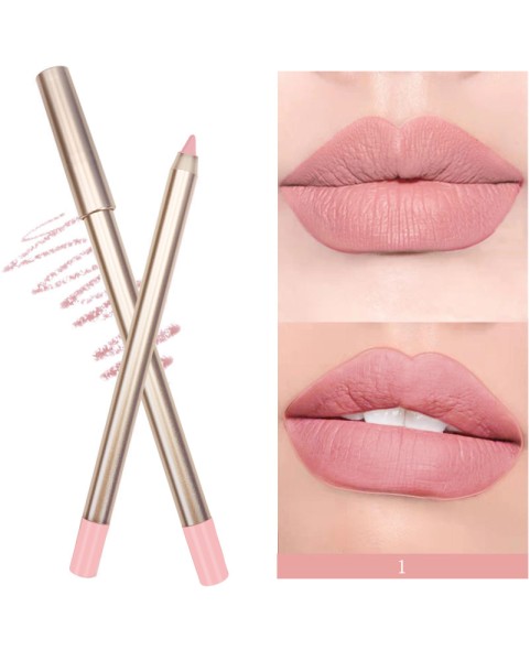Waterproof lip Pencil, Gold Matte 15 Shades Lip Liner
