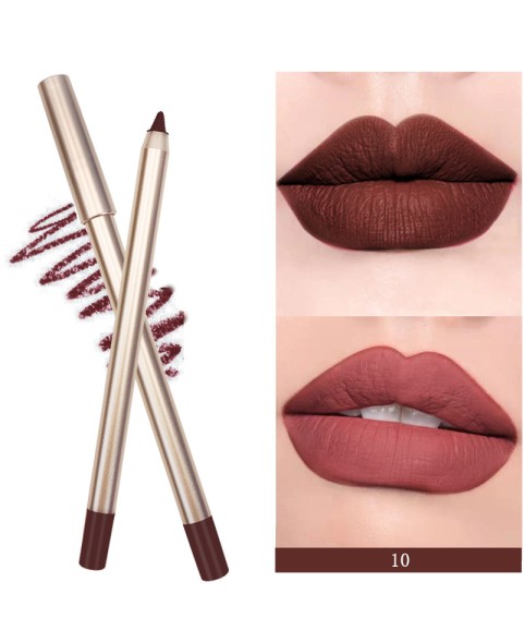 Waterproof lip Pencil, Gold Matte 15 Shades Lip Liner