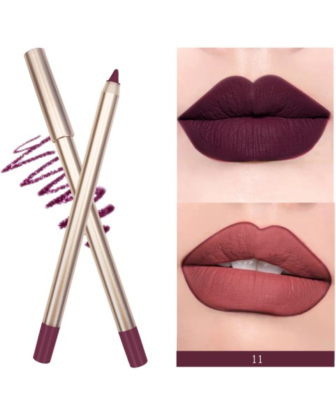 Waterproof lip Pencil, Gold Matte 15 Shades Lip Liner