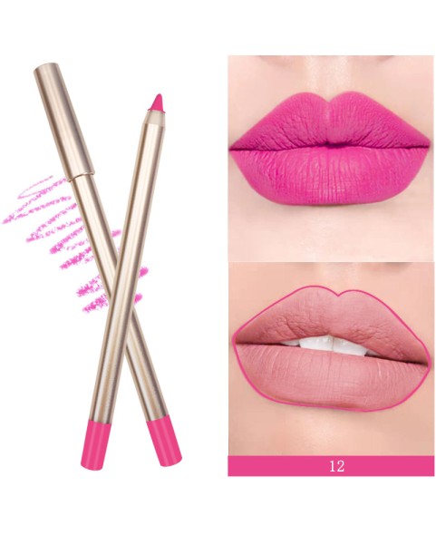 Waterproof lip Pencil, Gold Matte 15 Shades Lip Liner