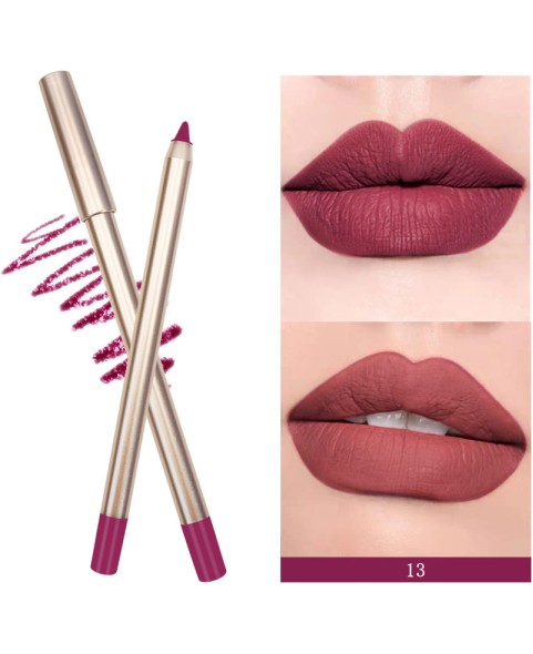 Waterproof lip Pencil, Gold Matte 15 Shades Lip Liner