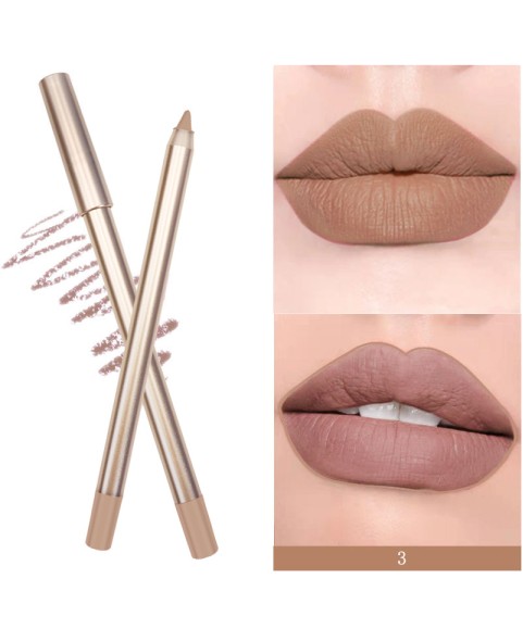 Waterproof lip Pencil, Gold Matte 15 Shades Lip Liner