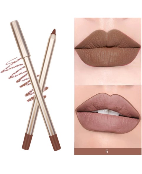 Waterproof lip Pencil, Gold Matte 15 Shades Lip Liner
