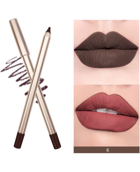 Waterproof lip Pencil, Gold Matte 15 Shades Lip Liner