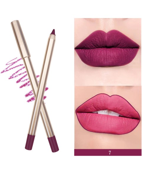 Waterproof lip Pencil, Gold Matte 15 Shades Lip Liner