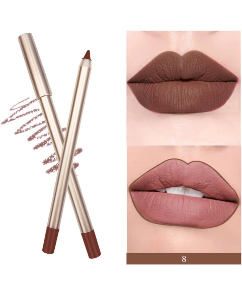 Waterproof lip Pencil, Gold Matte 15 Shades Lip Liner