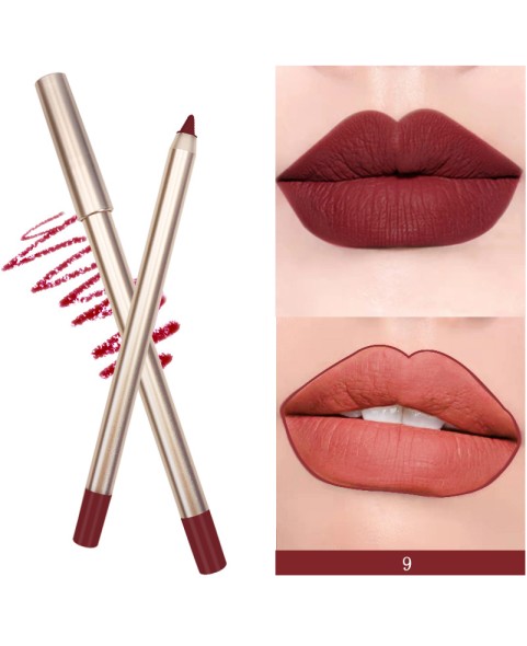 Waterproof lip Pencil, Gold Matte 15 Shades Lip Liner