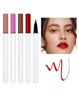 Liquid Matte Lip Tint Stain Marker Pen,2in1 Liquid Lipstick & Lip Liner Pencil,Long Lasting Waterproof 24 Hour Lip gloss for Women