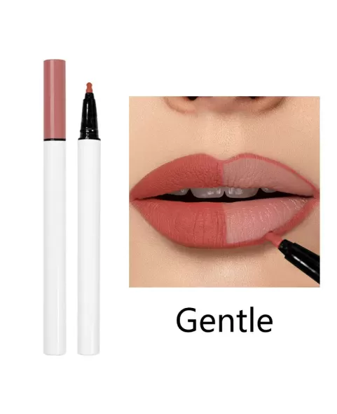 Liquid Matte Lip Tint Stain Marker Pen,2in1 Liquid Lipstick & Lip Liner Pencil,Long Lasting Waterproof 24 Hour Lip gloss for Women